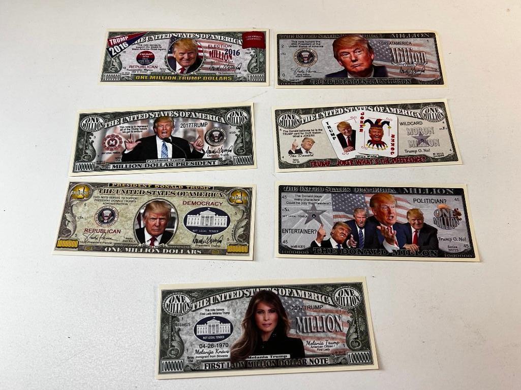 Lot of 7 DONALD TRUMP Novelty Paper Notes Bill Banknotes