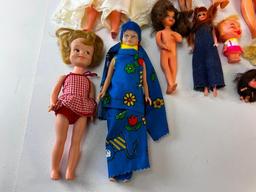 Large lot of Vintage Dolls from the 1960's with clothing, Barbies , Other Brands and also a Storage