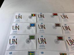 Lot of 30 United Nations Postal Administration 1st Covers envelopes and Stamps 1983