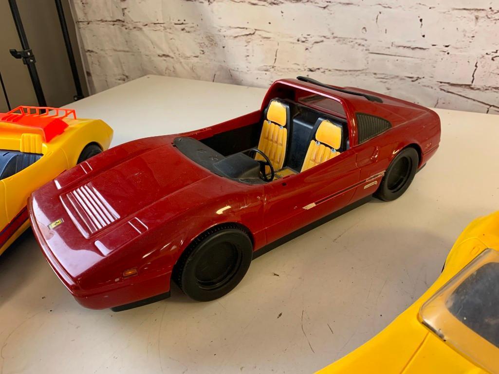 Lot of 2 Vintage 1979 Mattel Barbie Super Vette Corvettes and a 1980's Ferrari