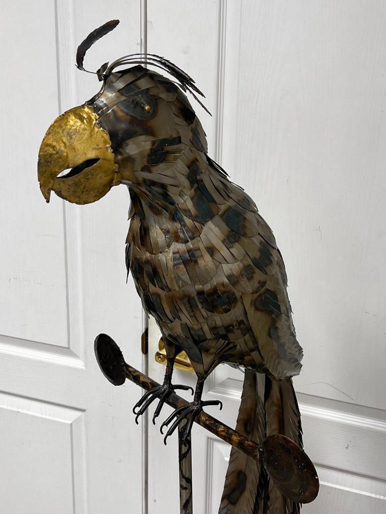 Unique Large Metal Art piece of a Full Size PARROT 5 Feet Tall