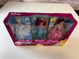 Walt Disney Princess Brass Key Keepsakes Porcelain Dolls Set of 3 w/o Picture Frames NEW
