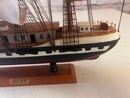 BELEM 17" Tall Wood Ship Nautical Sail Boat Yacht Mantel Display Home Decor