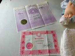 Vintage 1986 Cabbage Patch Kids Preemie Blonde Hair with Birth Certificate Alana