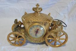 Antique Gold Wash Carriage Clock Plug In Works
