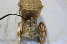 Antique Gold Wash Carriage Clock Plug In Works