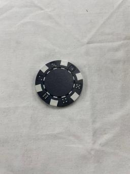 6x7 bin of black and white poker chips