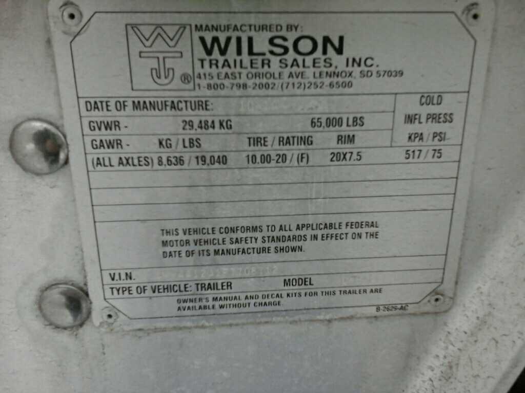 '15 Wilson DWH551 Hopper Bottom Grain Trailer