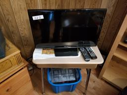Samsung Flat Screen TV, Stand, Contents Under