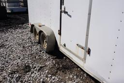 2009 Cargo Mate Tandem Axle Enclosed Trailer, VIN# 5NHUBL627AN068934, 16', Rear Ramp Door, Side Walk