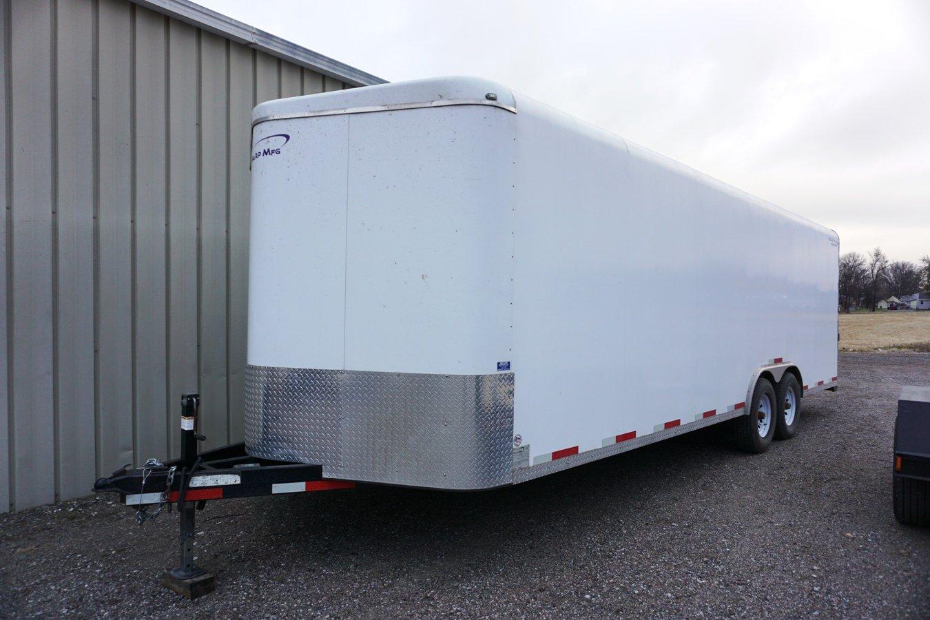 2012 Sharp 24' Tandem Axle Enclosed Trailer, Rear Fold-down Door, Side Walk-In Door, NOTE: Slight