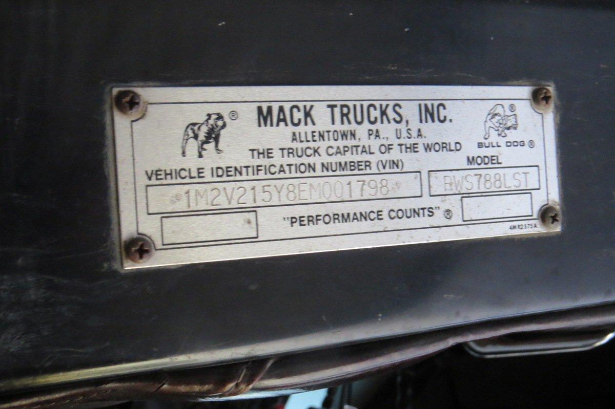 1984 Mack Model RWS788LST Triple Axle Truck Tractor, VIN# 1MV2V215Y8EM001798, Mack 350 Turbo Diesel