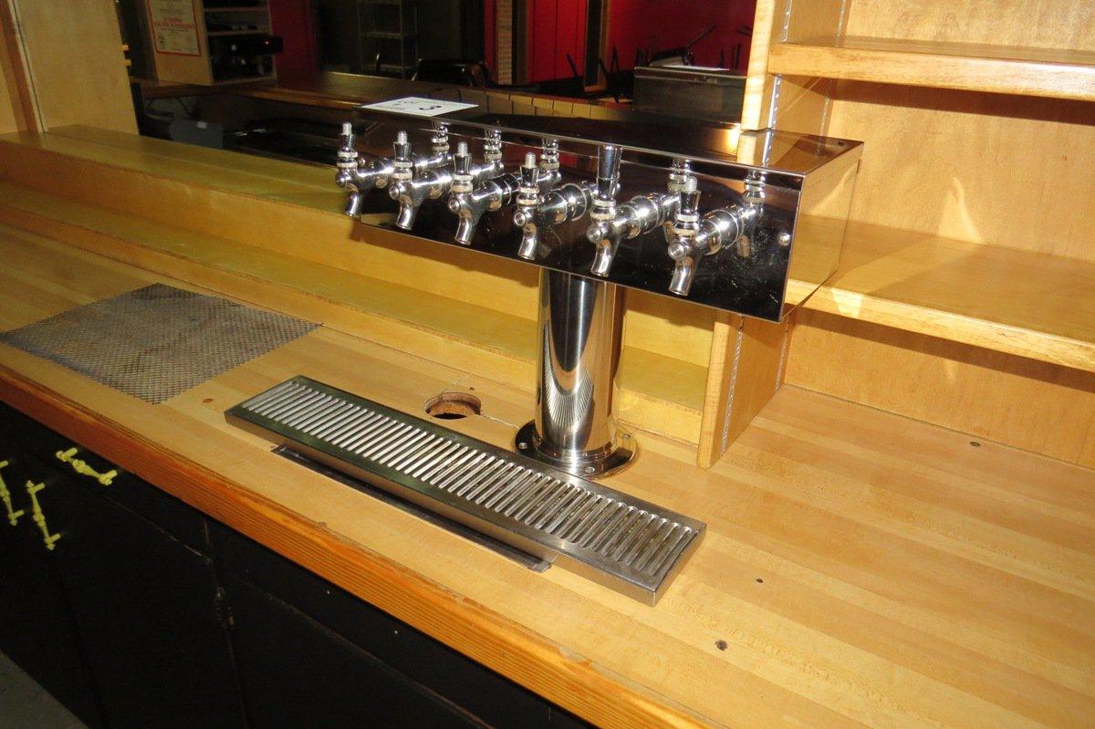 6-Head Commercial Stainless Steel Beer Tap System.