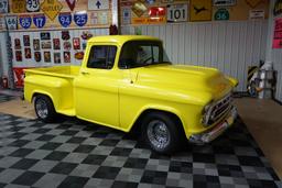 1957 Chevrolet C20 Stepside Pickup, VIN# 3A570109842, 350 V-8 Gas Engine, Automatic Transmission, Fu