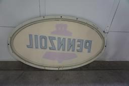 Pennzoil Sign, Plastic, One Sided, 5'x34".