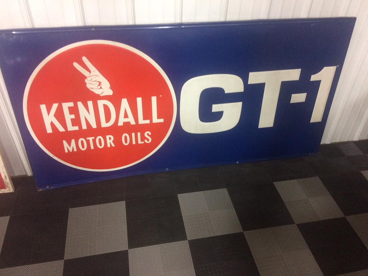 Kendall GT-1 Motor Oil Metal Sign, 6'x36", One Sided.