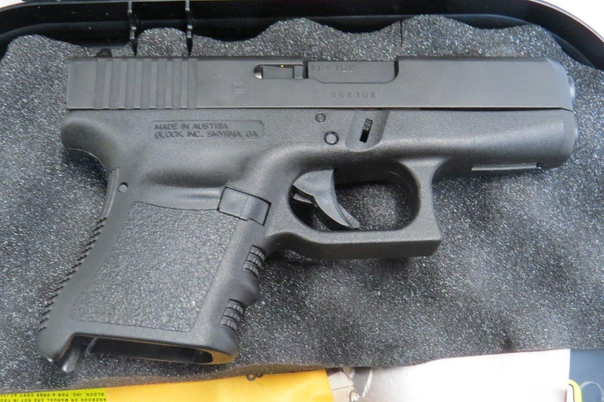 Glock Model 36 Semi-Auto Pistol, SN# XRX108, .45 ACP, (2) 6-Shot Clips, Clip Loader Assist, Lock, Ow