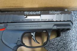 Ruger SR22 Semi-Auto Pistol, SN# 367-63711, .22LR, (2) Clips, Extra Grip, Owners Manual, Lock, Origi