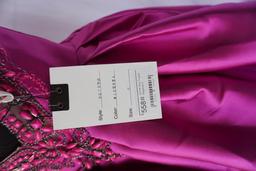 Mac Duggal, Beaded Ball gown, Size 6, Magenta, $558 Retail Cost, Plastic Dr