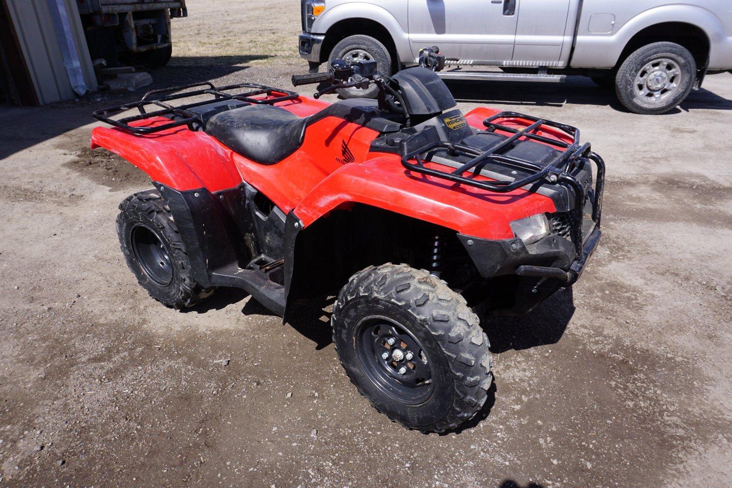 2014 Honda Rancher Model TRX420FM1 4-Wheeler, VIN# 1HFTE4005E4000829, 2,104