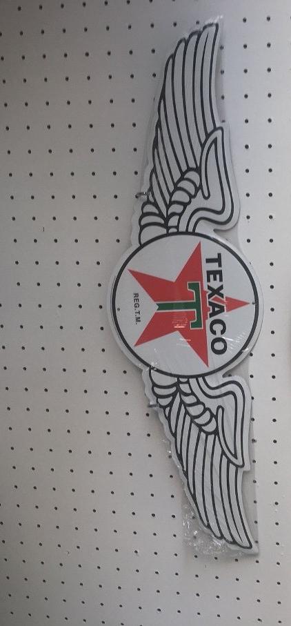 Texaco Wing Metal Sign, 24" Length (Reproduction).