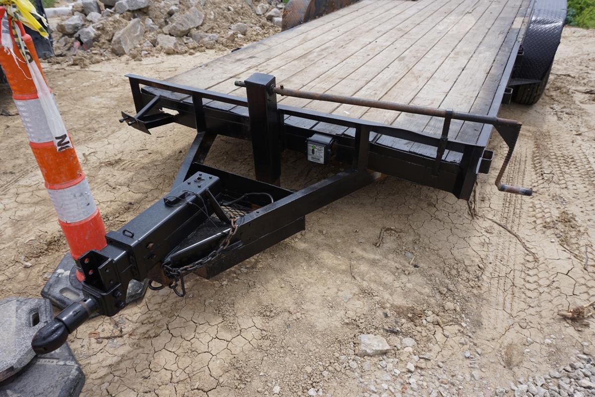 2009 Homemade 7'x18' Flatbed Trailer with Folddown Ramps, Wood Deck, 235/85R16 Radial Tires.