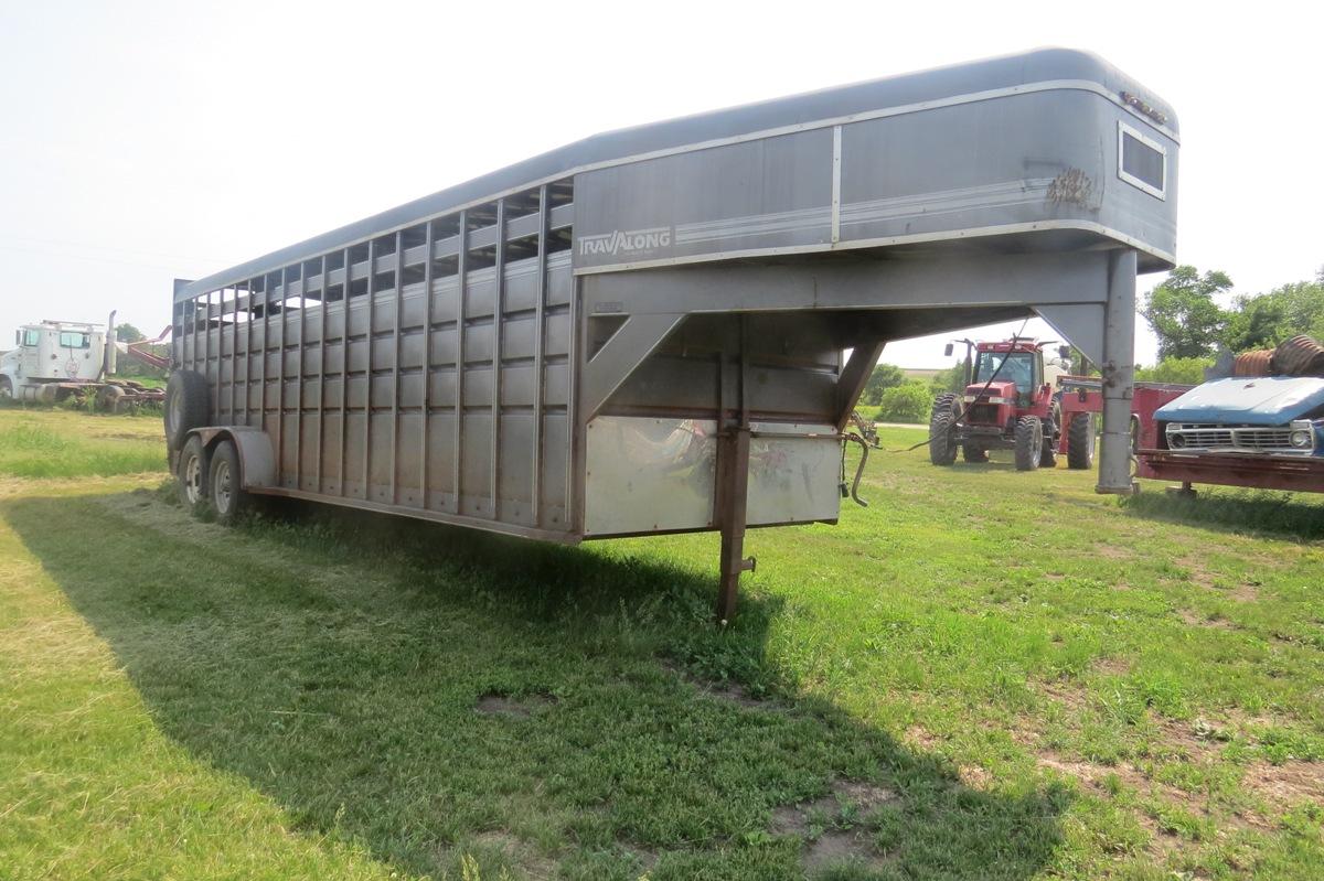 1993 Travalong 24? Tandem Axle Gooseneck Livestock Trailer, VIN# 4DYGS2425P1010897, 14,000lb. GVW, R