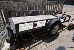 Tophat 5'x10' Single Axle Tilt Deck Trailer, Wood Deck, 16" Steel Sides.