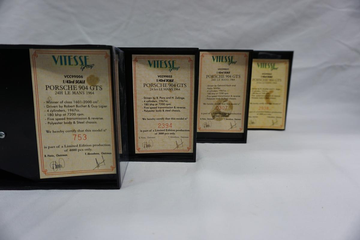 (4) Vitesse 1:43 Scale Models in Plastic Display Boxes, Made in China, Pors