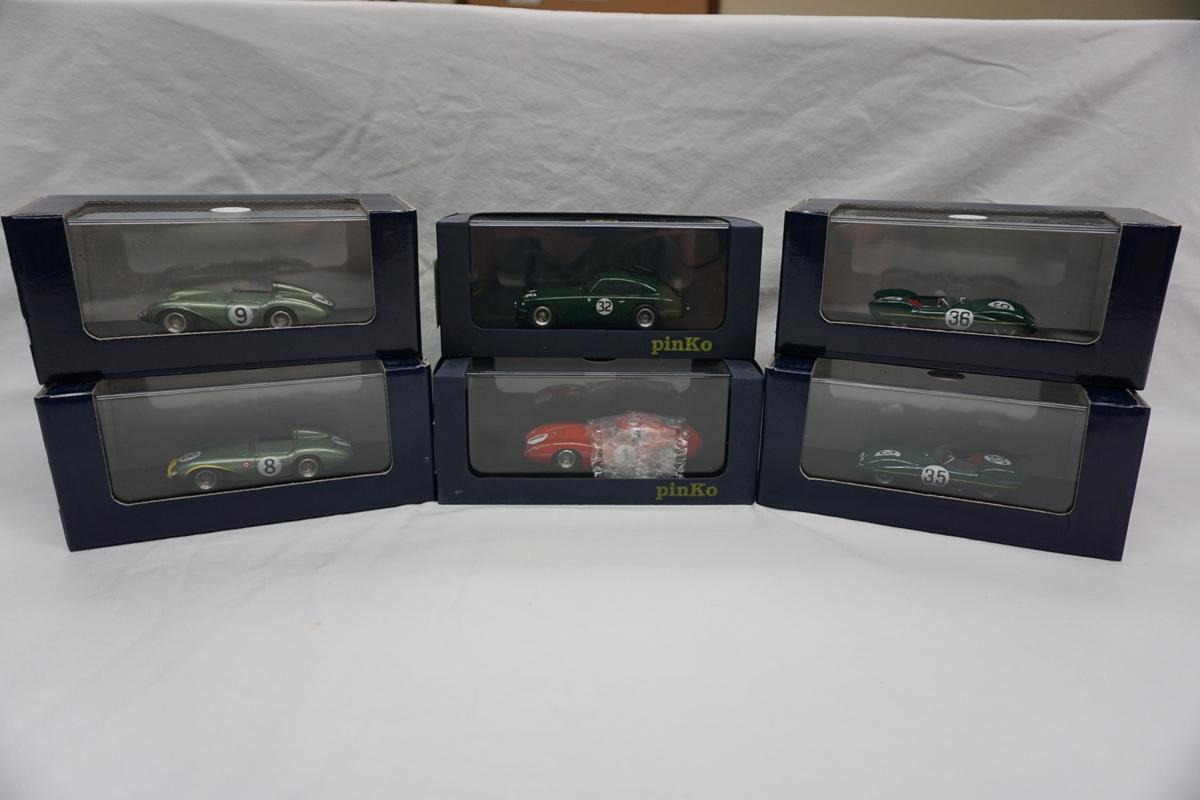 (6) Pinko 1:43 Scale Models in Boxes, 3 Aston Martin, Maserati 450, 2 Lotus