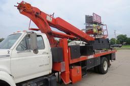 1996 Ford Model F-800 Single Axle Crane Truck, VIN# 1FDXF80C8TVA02930, Cummins Model 359 5.9 Liter T