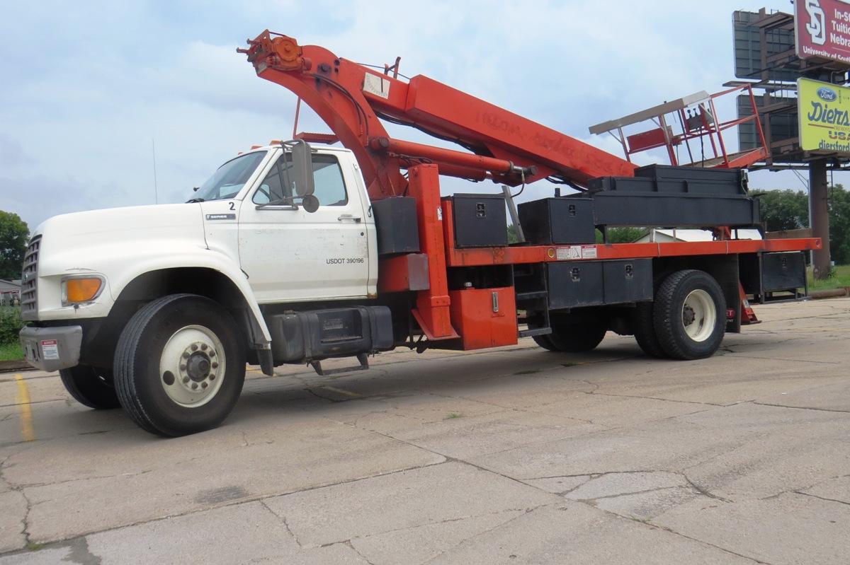 1996 Ford Model F-800 Single Axle Crane Truck, VIN# 1FDXF80C8TVA02930, Cummins Model 359 5.9 Liter T