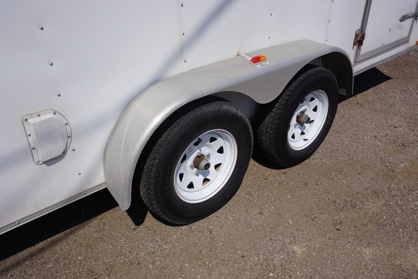 2012 Doolittle 14' Tandem Axle Enclosed Trailer, VIN# 1DGCS1423CM097674, Rear Fold Down Ramp Door, S