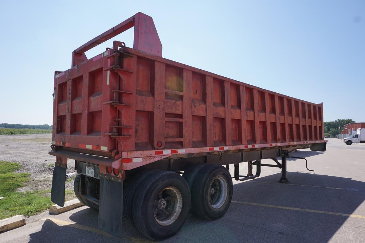 1993 Borco Steel End Dump Trailer, 34' Length, 11R22.5 Radial Tires, Hydraulic Hoist, Rear Gate.