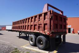 1993 Borco Steel End Dump Trailer, 34' Length, 11R22.5 Radial Tires, Hydraulic Hoist, Rear Gate.