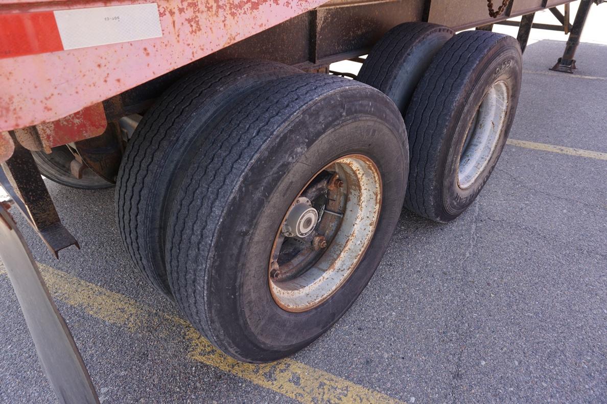 1993 Borco Steel End Dump Trailer, 34' Length, 11R22.5 Radial Tires, Hydraulic Hoist, Rear Gate.
