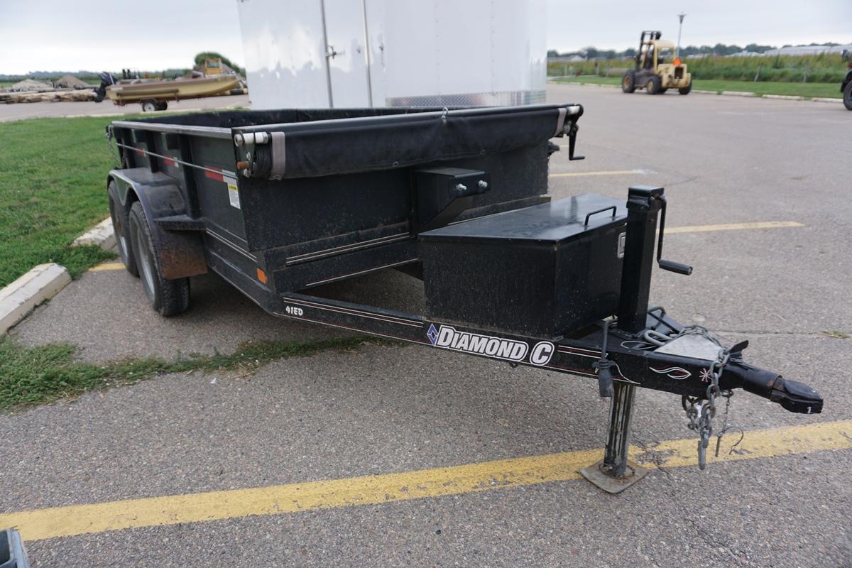 2014 Diamond C Model 41ED Tandem Axle Steel Dump Trailer, VIN #46UFU102XE1158263, 7,000lb GVW, 5'x10