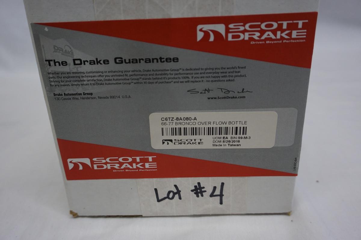 New Scott Drake 66-77 Bronco Overflow Bottle, 8/28/16 DOM, C6TZ-8A080-A (NIB).