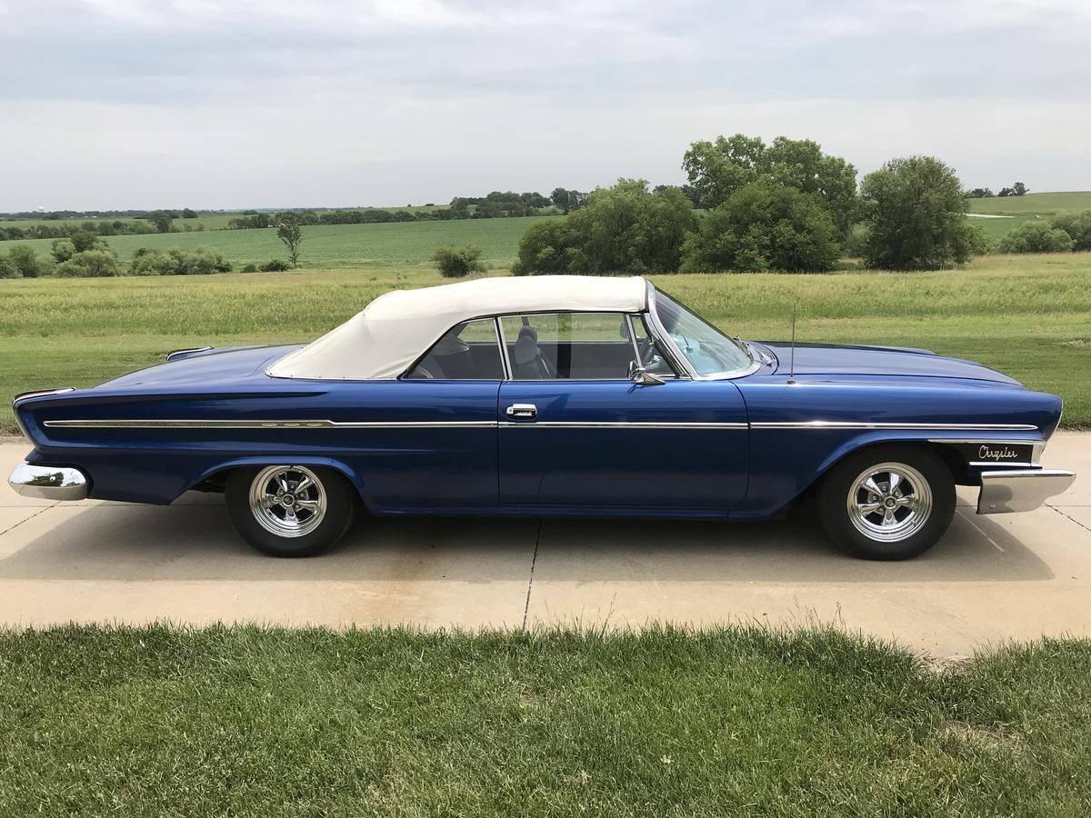 1962 Chrysler 300 Convertible, White Top over Deep Blue, 426 Wedge Dual Cro