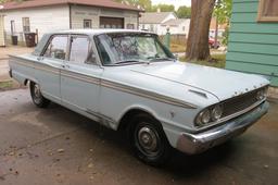 1963 Ford Fairlane 500 4-Door Sedan, VIN# 3K42L157843, 260 V-8 Gas Engine,