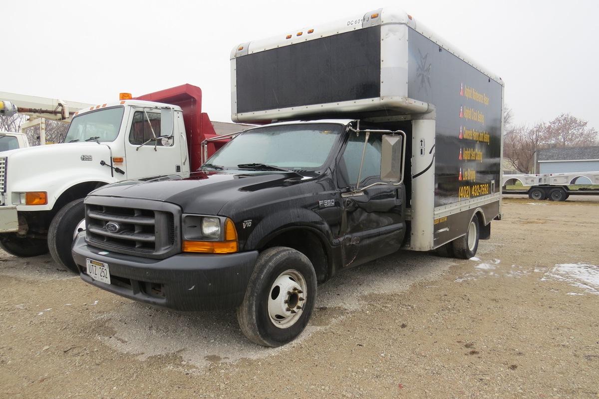 1999 Ford Model F-350 XL 1-Ton Dually Cube Van, VIN #1FDWF3654XEE60323, V-10, Automatic Transmission