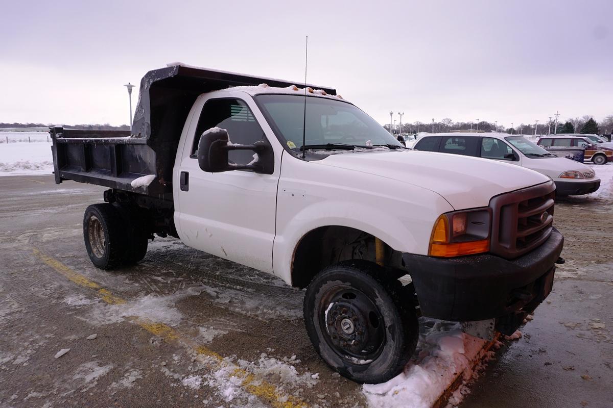 1999 Ford F-550 Single Axle Dump Truck, F-550, Gas Engine, New Jasper Engine, Dually.