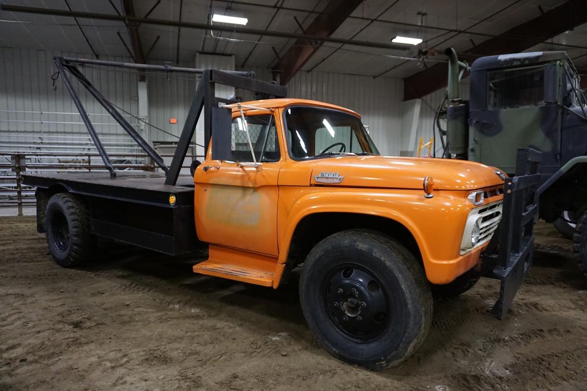 1966 Ford F-600 Conventional Flatbed Boom Truck, VIN# F60CK820551, 9.00-20 Tires.