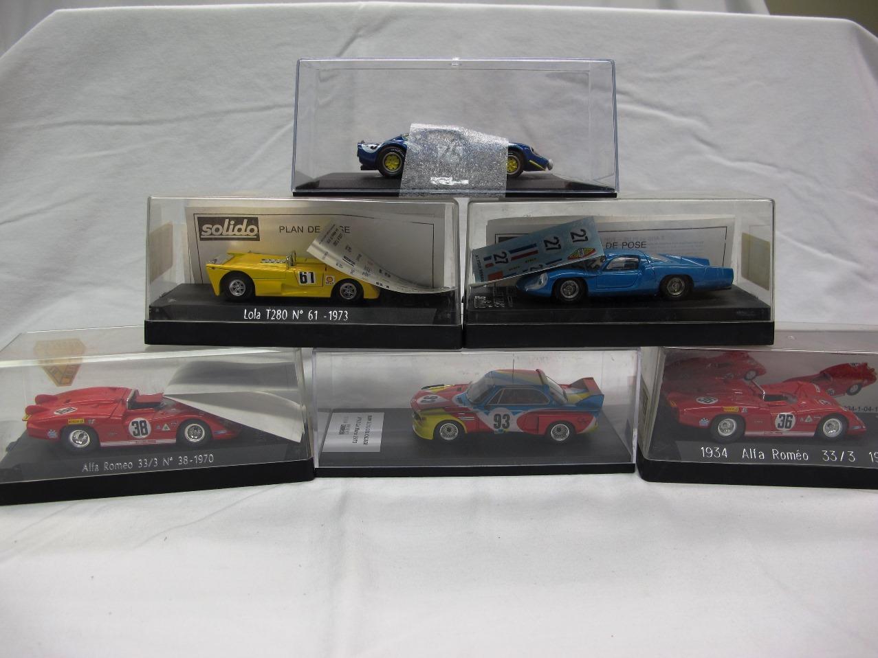 (5) Solido 1:43 Scale Models in Boxes, Alfa Romeo, Lola, BMW, Alpine Renaul