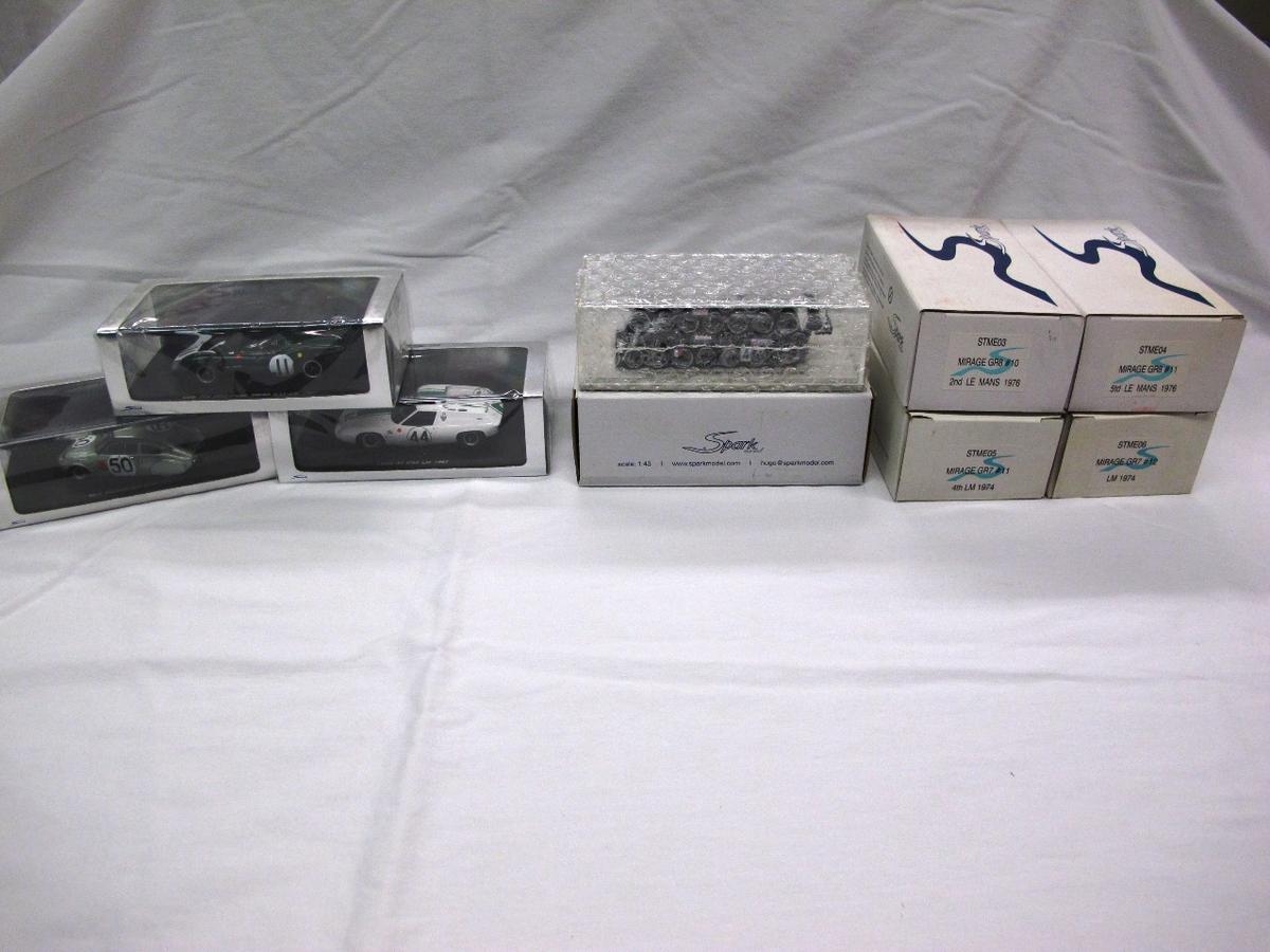 (8) Spark 1:43 Scale Model in Boxes, Lola, Lotus, Cadillac, Mirage, Made in