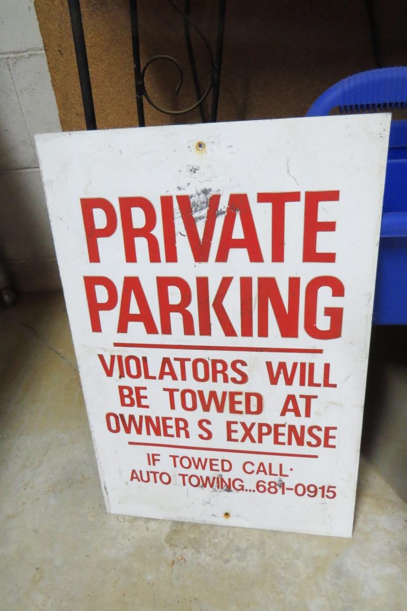 Private Parking Metal Sign, 18" Tall, 12" Wide.