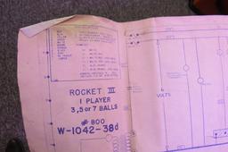 Bally Incorporated Model Rocket III Pinball Machine, SN# 2081, Has Original