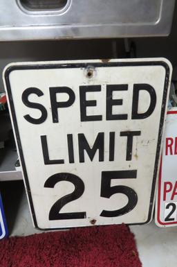 Speed Limit 25 Sign, 24" Tall x 18" Wide, Enamel.