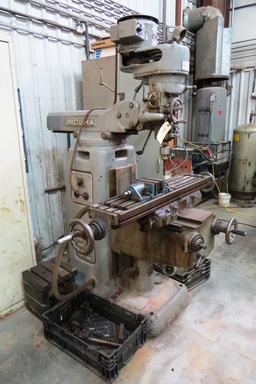 Induma 1 1/2HP Vertical Milling Machine, SN# (No Plate Found), 1 1/2HP Electric Motor, 4' Floating W