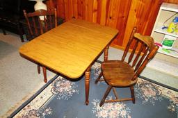 Duncan Phyfe Type Kitchen Table & (2) Chairs.